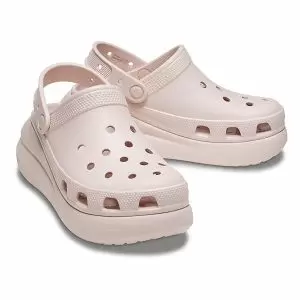 δίπατο σαμπό σε ροζ χρώμα, crocs classic crush clog quartz