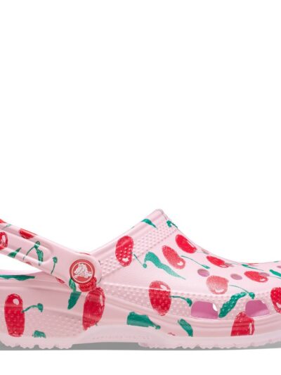σαμπό σε ροζ χρώμα με σχέδιο κεράσια από την crocs, classic fresh fruits clog cherry