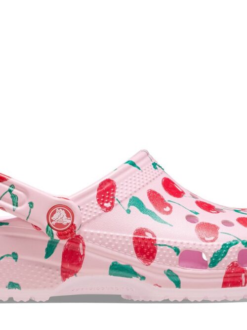 σαμπό σε ροζ χρώμα με σχέδιο κεράσια από την crocs, classic fresh fruits clog cherry
