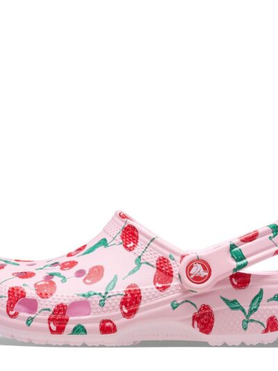 σαμπό σε ροζ χρώμα με σχέδιο κεράσια από την crocs, classic fresh fruits clog cherry