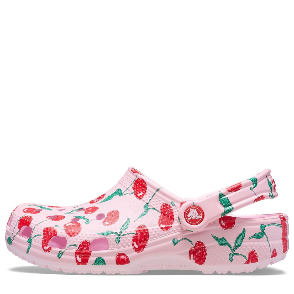 σαμπό σε ροζ χρώμα με σχέδιο κεράσια από την crocs, classic fresh fruits clog cherry
