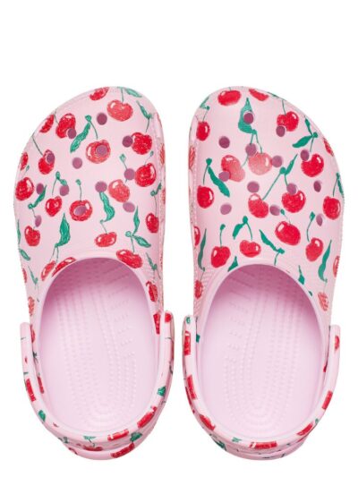 σαμπό σε ροζ χρώμα με σχέδιο κεράσια από την crocs, classic fresh fruits clog cherry