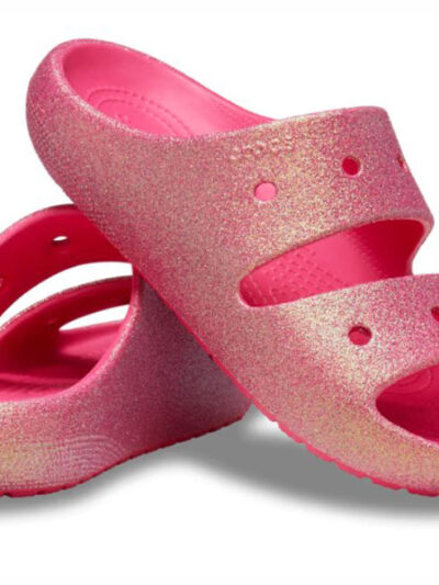 παντόφλες με γκλίτερ από την crocs, classic iridescent glitter sandals