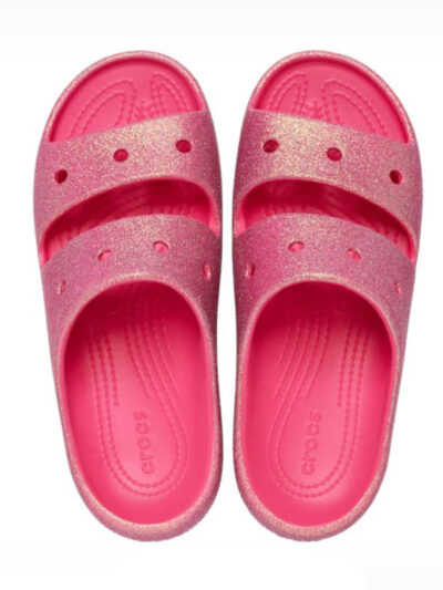 παντόφλες με γκλίτερ από την crocs, classic iridescent glitter sandals