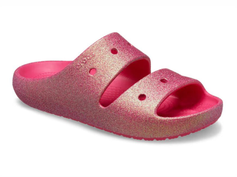 παντόφλες με γκλίτερ από την crocs, classic iridescent glitter sandals