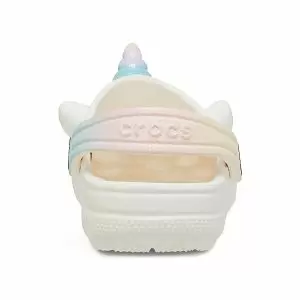 παιδικά σαμπό με σχέδιο μονόκερο από την crocs, classic t iam rainbow unicorn