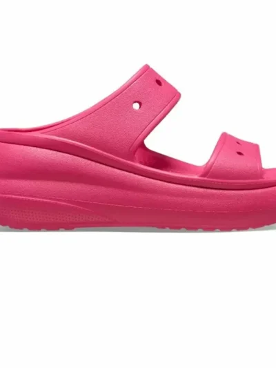 γυναικεία crocs με πλατφόρμα σε ροζ έντονο χρώμα, crocs crush sandal dragon fruit