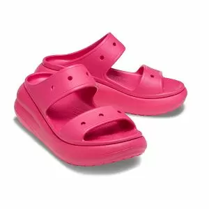 γυναικεία crocs με πλατφόρμα σε ροζ έντονο χρώμα, crocs crush sandal dragon fruit