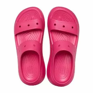 γυναικεία crocs με πλατφόρμα σε ροζ έντονο χρώμα, crocs crush sandal dragon fruit