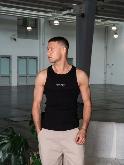 αμάνικη μπλούζα σε μαύρο χρώμα από την homeboy, tank top achsel h black