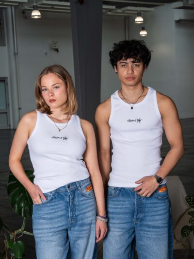 αμάνικη μπλούζα σε λευκό χρώμα από την homeboy, tank top achsel h white