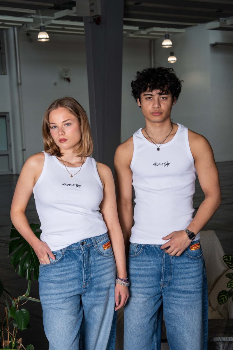 αμάνικη μπλούζα σε λευκό χρώμα από την homeboy, tank top achsel h white