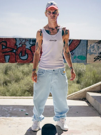 αμάνικη μπλούζα σε λευκό χρώμα από την homeboy, tank top achsel h white