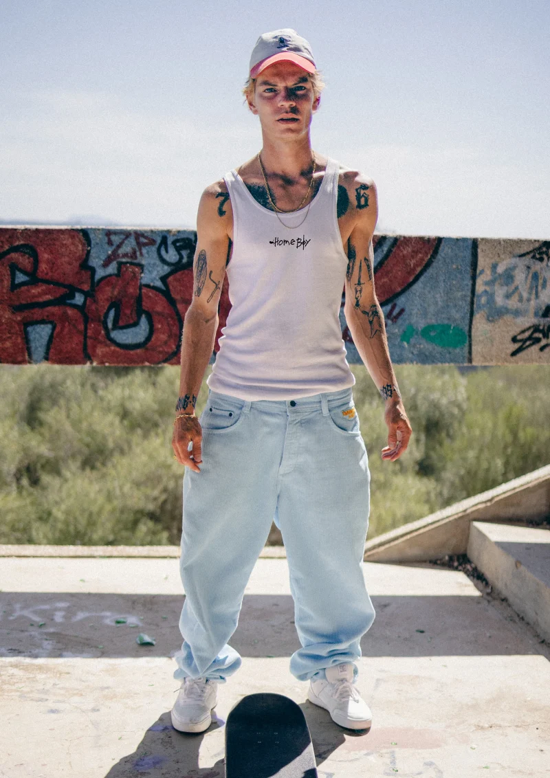 αμάνικη μπλούζα σε λευκό χρώμα από την homeboy, tank top achsel h white