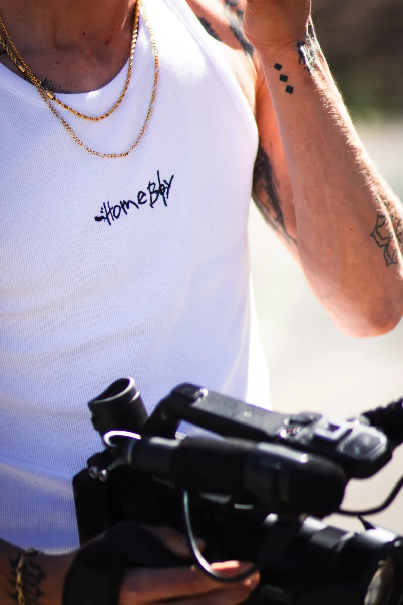 αμάνικη μπλούζα σε λευκό χρώμα από την homeboy, tank top achsel h white