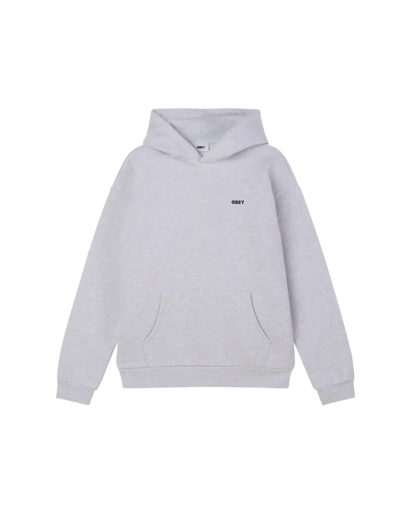fouter me koukoula se gkri xroma me tipoma stin plati apo tin obey, bold icon extra heavy hood ash grey