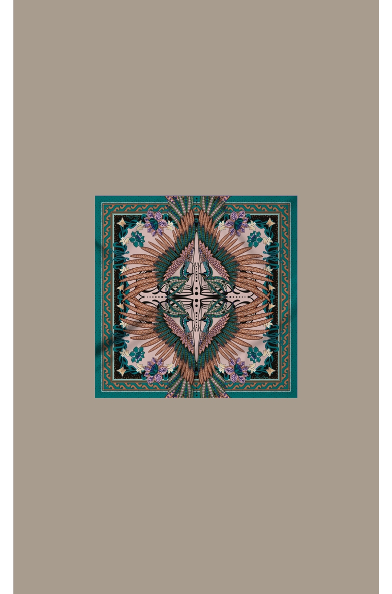 γυναικείο μαντήλι με σχέδια από την peace and chaos, prosperity scarf