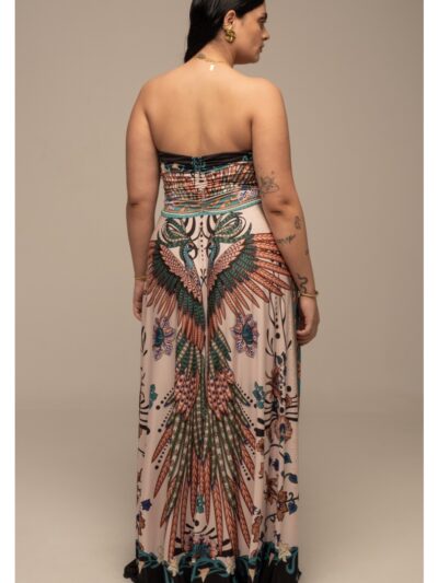 γυναικείο strapless φόρεμα με διάφορα σχέδια από την peace and chaos, prosperity strapless dress