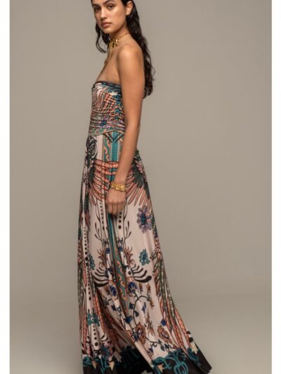 γυναικείο strapless φόρεμα με διάφορα σχέδια από την peace and chaos, prosperity strapless dress