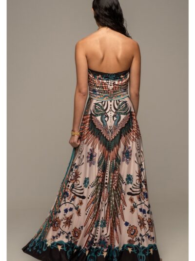 γυναικείο strapless φόρεμα με διάφορα σχέδια από την peace and chaos, prosperity strapless dress