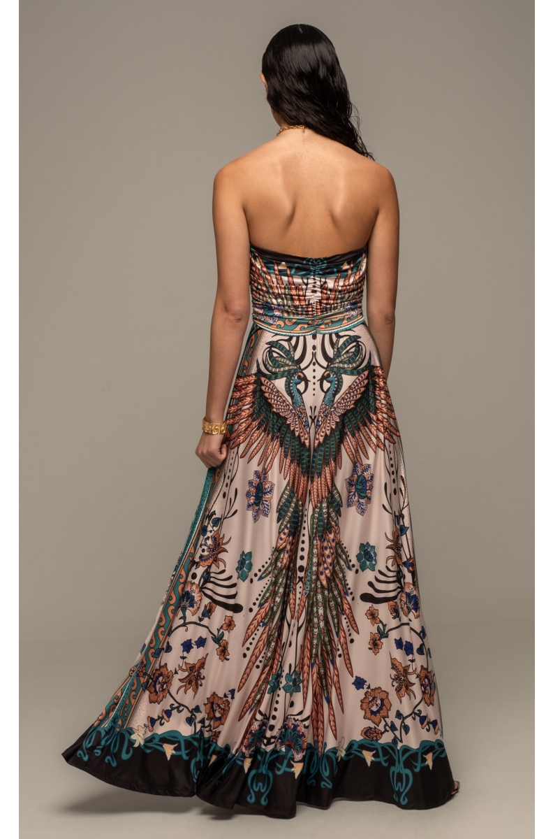 γυναικείο strapless φόρεμα με διάφορα σχέδια από την peace and chaos, prosperity strapless dress