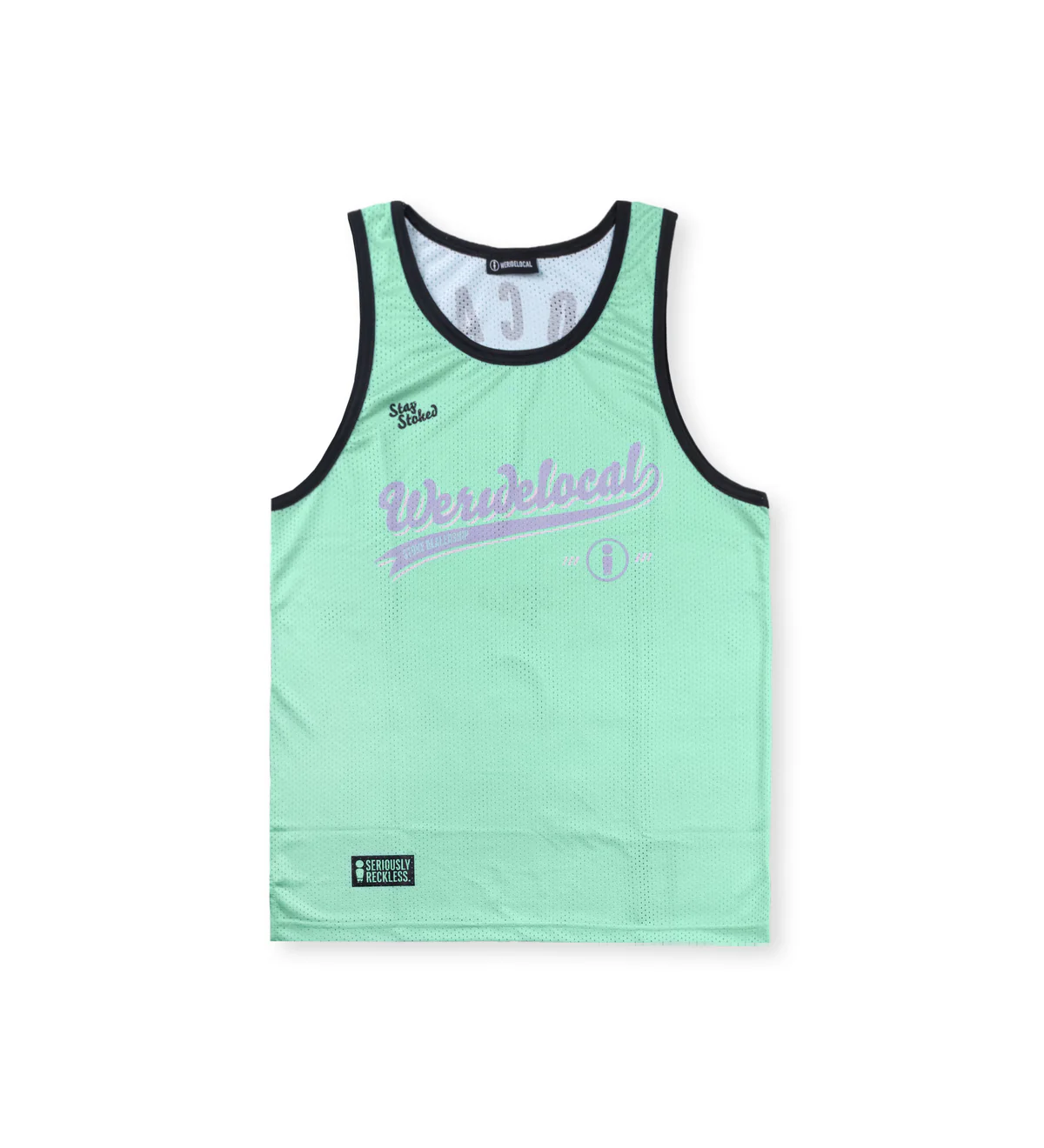 ανδρική αμάνικη μπλούζα σε γαλάζιο χρώμα από την we ride local, team mint jersey