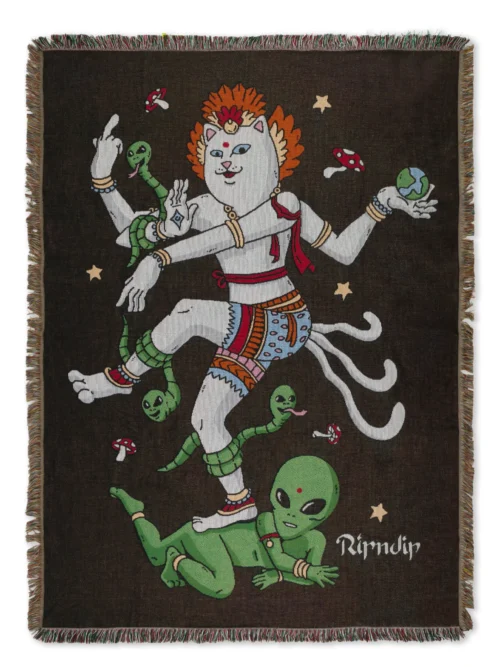 κουβέρτα με διάφορα σχέδια από την ripndip, alien whisperer woven blanket