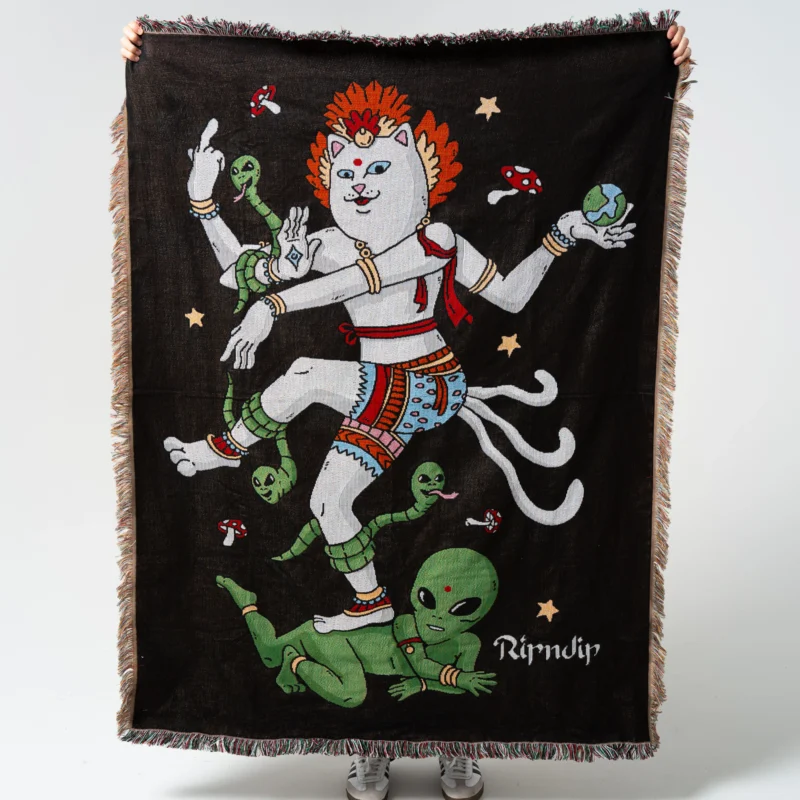 κουβέρτα με διάφορα σχέδια από την ripndip, alien whisperer woven blanket
