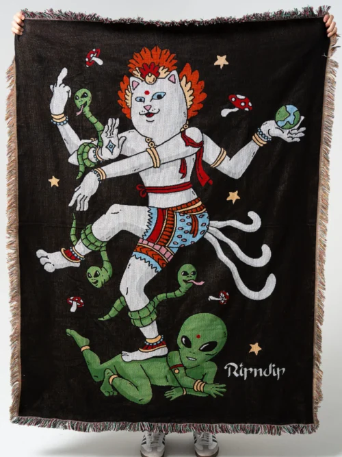 κουβέρτα με διάφορα σχέδια από την ripndip, alien whisperer woven blanket