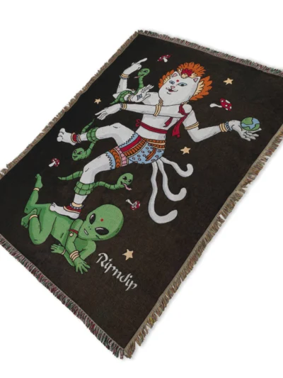κουβέρτα με διάφορα σχέδια από την ripndip, alien whisperer woven blanket