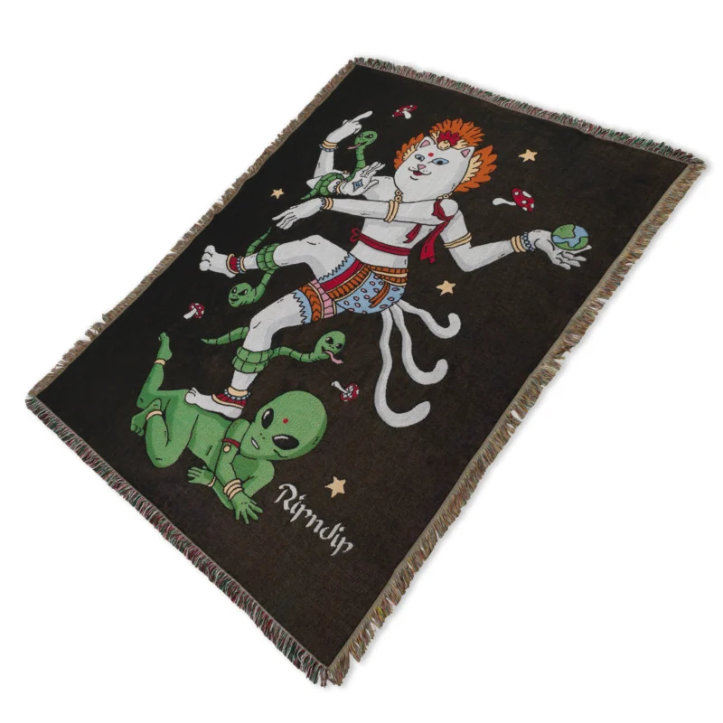 κουβέρτα με διάφορα σχέδια από την ripndip, alien whisperer woven blanket