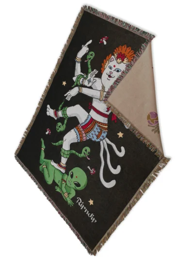 κουβέρτα με διάφορα σχέδια από την ripndip, alien whisperer woven blanket