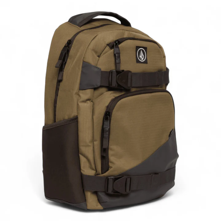 σακίδιο πλάτης σε καφέ χρώματα από την volcom, grindstone skate backpack