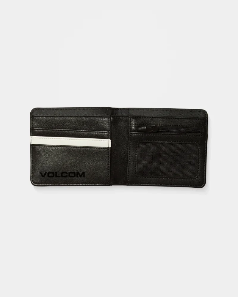 ανδρικό μαύρο δερμάτινο πορτοφόλι από την volcom, slim stone small wallet