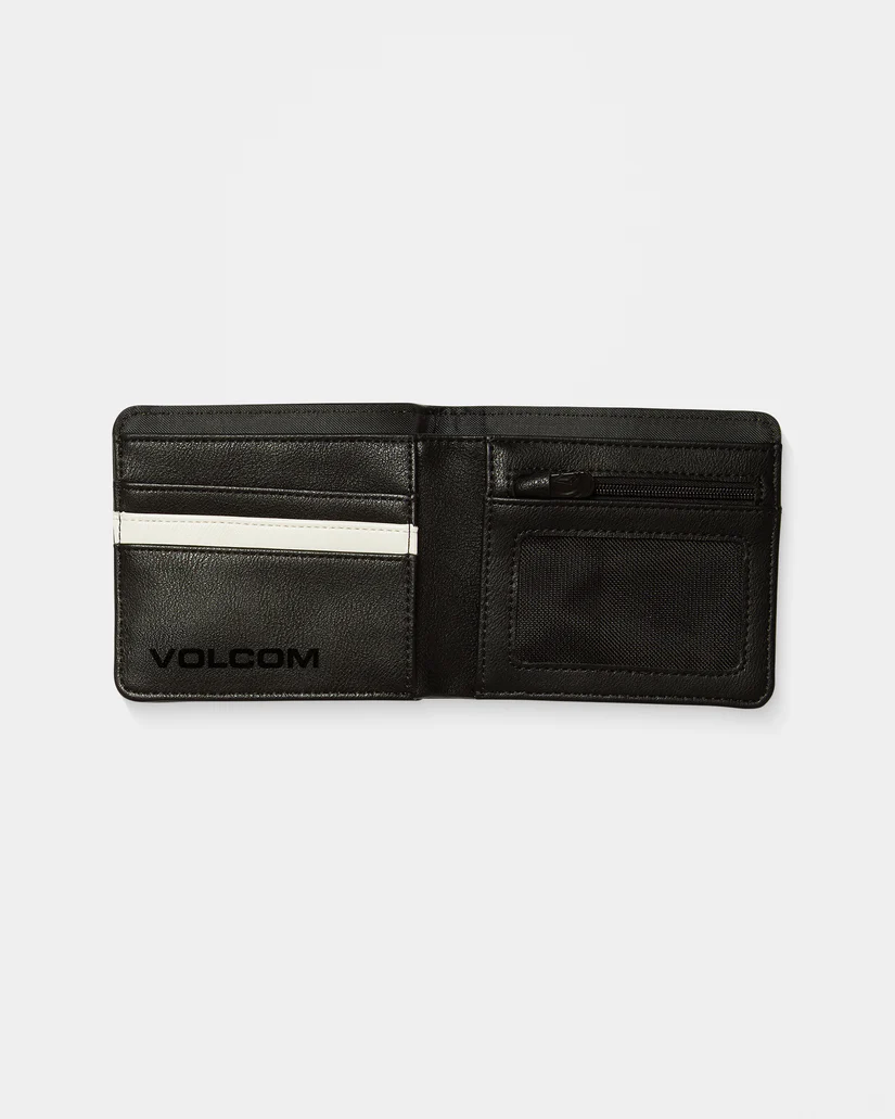 ανδρικό μαύρο δερμάτινο πορτοφόλι από την volcom, slim stone small wallet