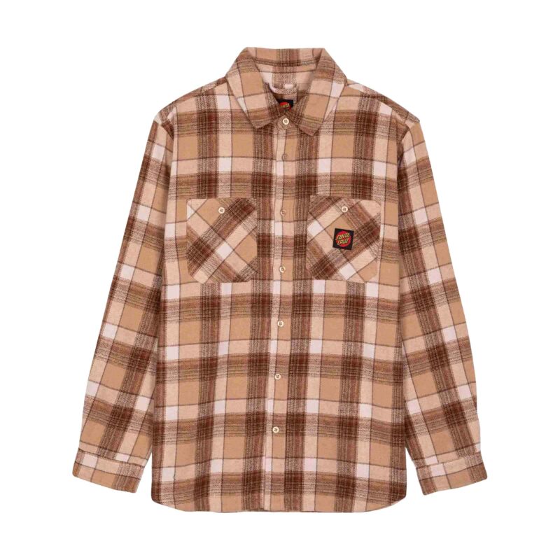 ανδρικό πουκάμισο με καφέ χρώμα από την santa cruz, apex shirt