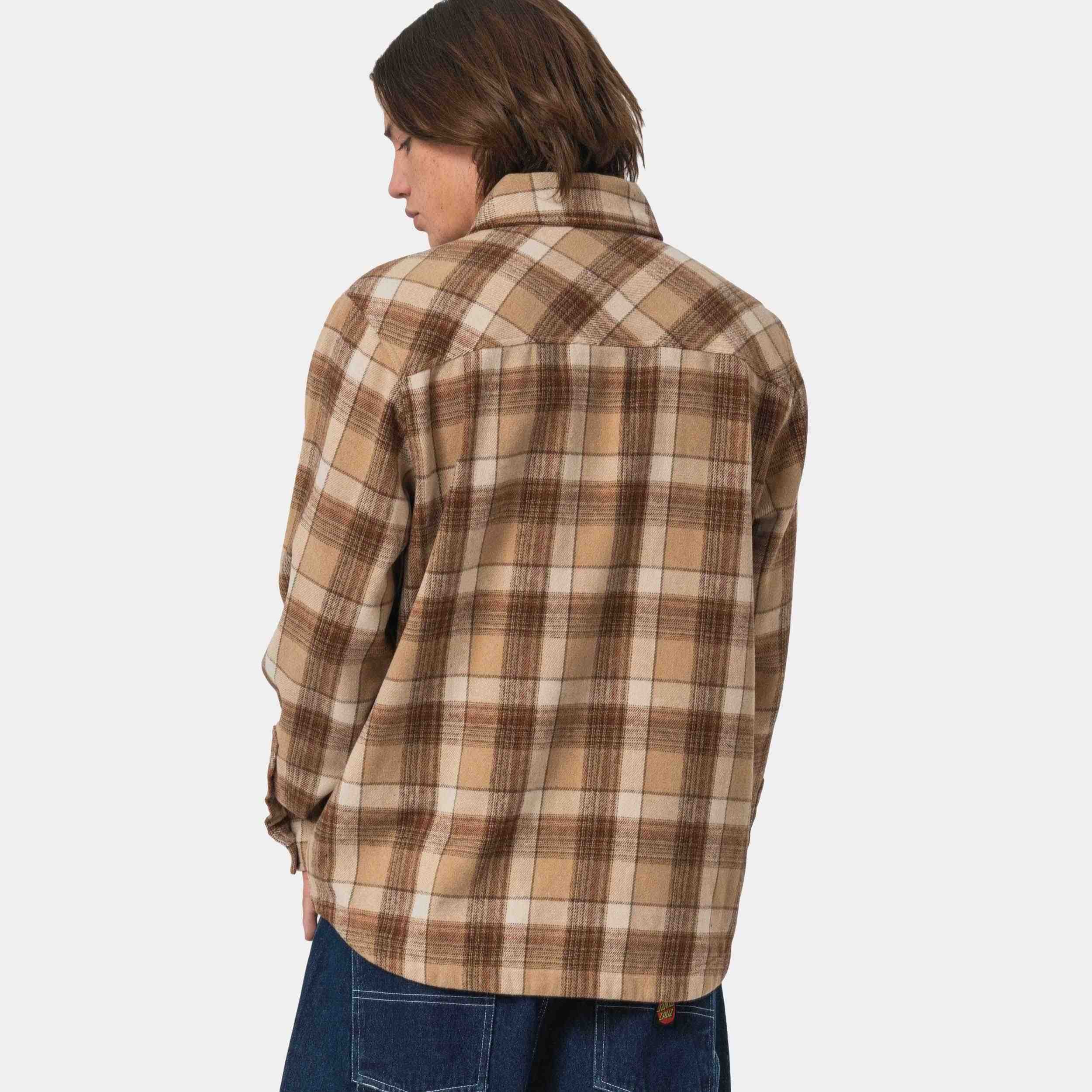 ανδρικό πουκάμισο με καφέ χρώμα από την santa cruz, apex shirt