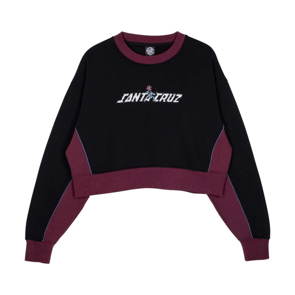 γυναικείο φούτερ με διχρωμία από την santa cruz, flourish strip crewneck sweatshirt