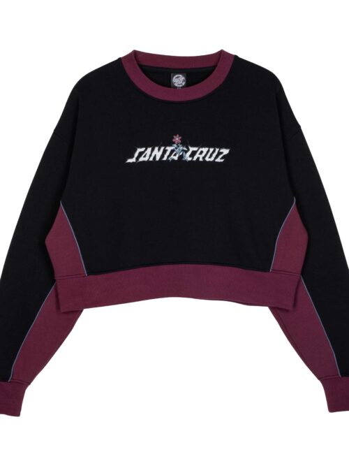 γυναικείο φούτερ με διχρωμία από την santa cruz, flourish strip crewneck sweatshirt