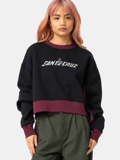 γυναικείο φούτερ με διχρωμία από την santa cruz, flourish strip crewneck sweatshirt