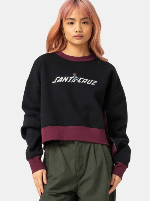 γυναικείο φούτερ με διχρωμία από την santa cruz, flourish strip crewneck sweatshirt