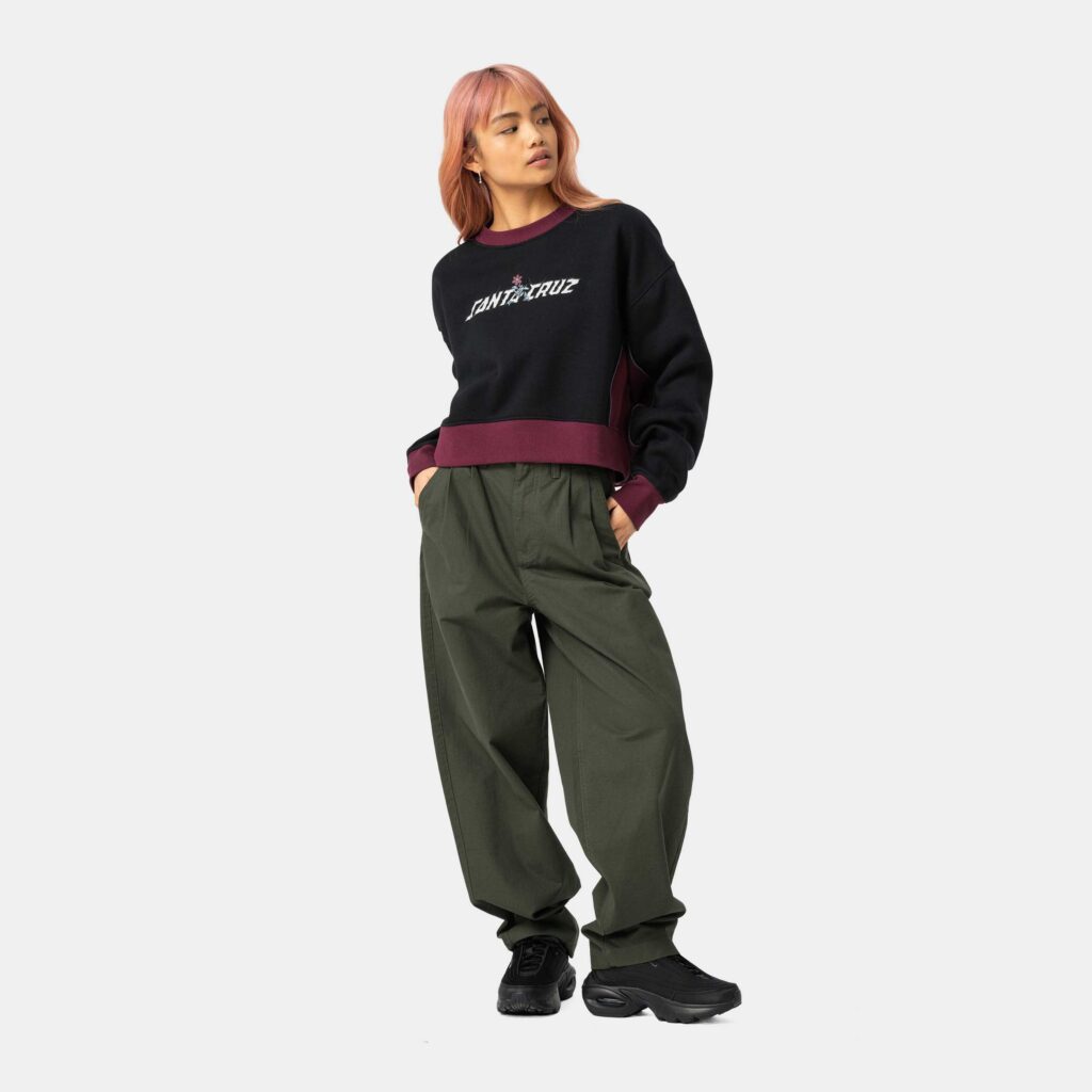 γυναικείο φούτερ με διχρωμία από την santa cruz, flourish strip crewneck sweatshirt