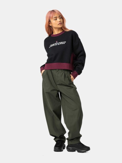 γυναικείο φούτερ με διχρωμία από την santa cruz, flourish strip crewneck sweatshirt