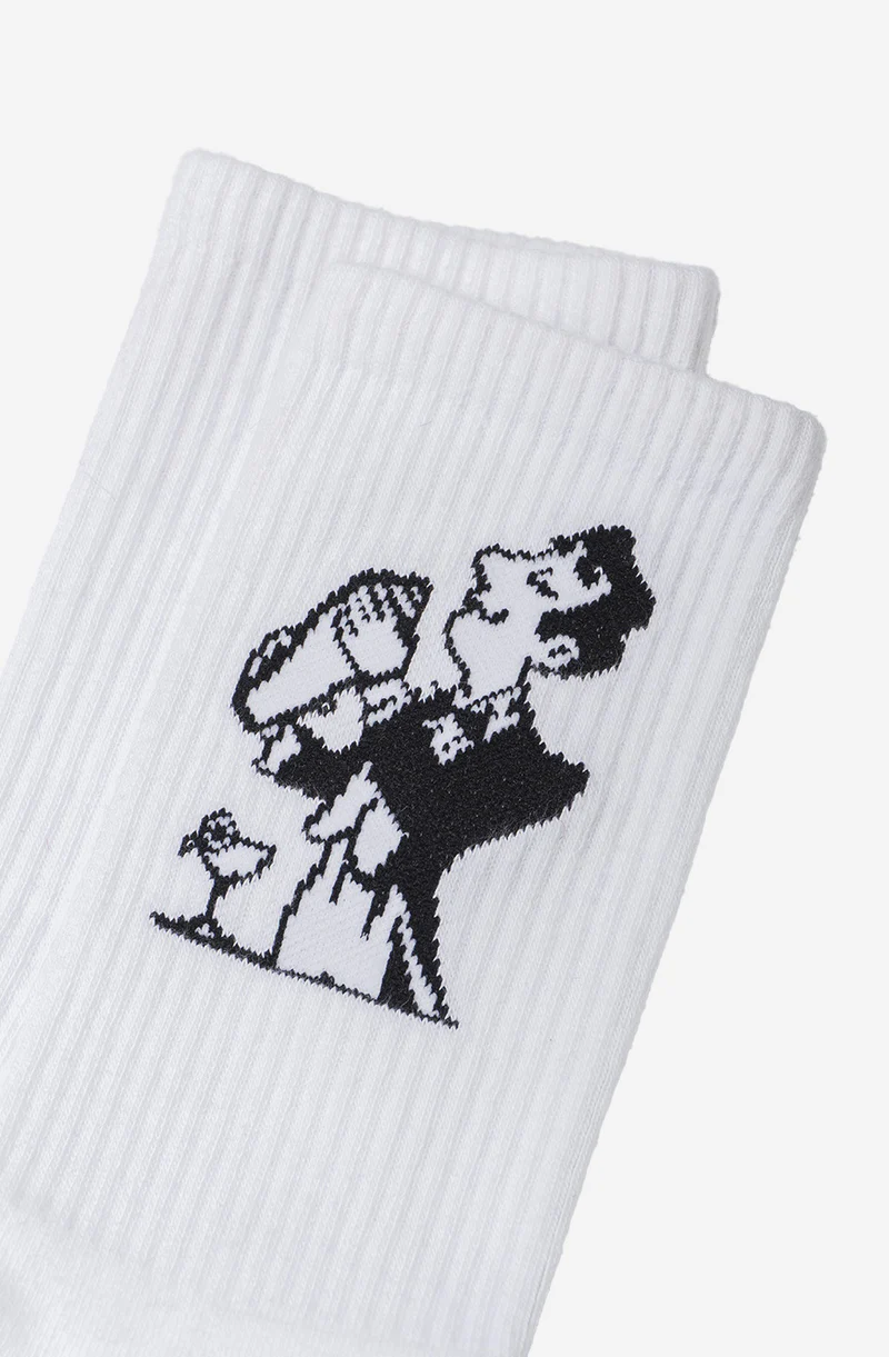 κάλτσες με σχέδιο σε άσπρο χρώμα από την kaotiko, cocktail man sock