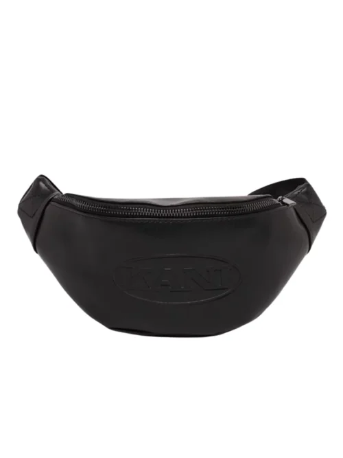 τσαντάκι δερμάτινο μαύρο από την Karl kani, crossbody bag retro black