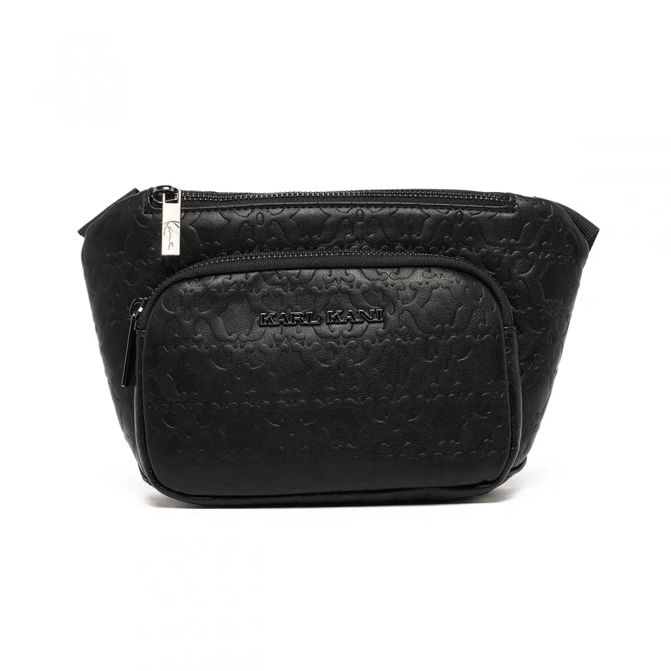 δερμάτινη τσάντα σε μαύρο χρώμα από την karl kani, retro crossbody bag