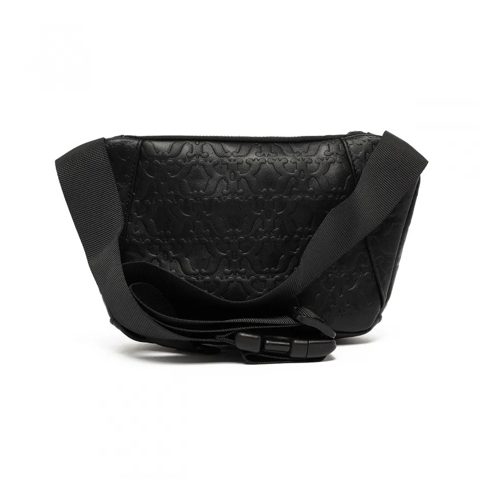 δερμάτινη τσάντα σε μαύρο χρώμα από την karl kani, retro crossbody bag