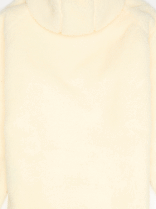 παιδική ζακέτα σε μπεζ χρώμα από την karl kani, signature rubber patch teddy zip hoodie beige