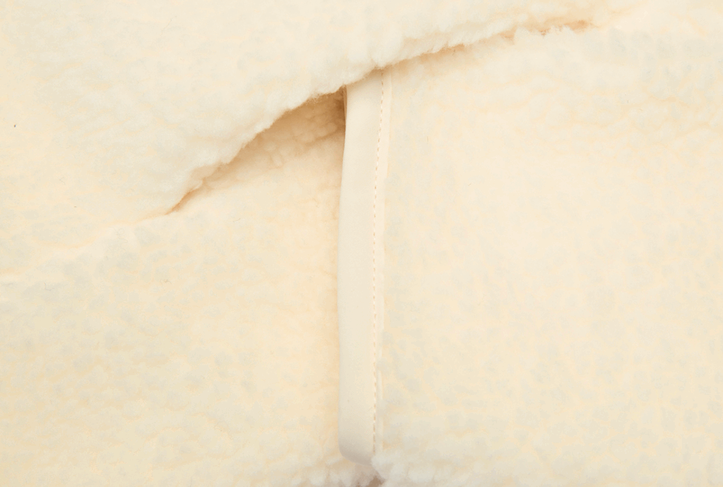 παιδική ζακέτα σε μπεζ χρώμα από την karl kani, signature rubber patch teddy zip hoodie beige
