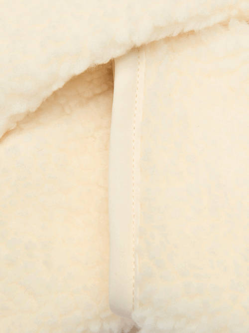 παιδική ζακέτα σε μπεζ χρώμα από την karl kani, signature rubber patch teddy zip hoodie beige